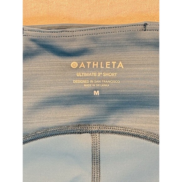 Athleta Ultimate Short 3” Inseam Blue Green Size Medium High Rise Waistband - Picture 3 of 10